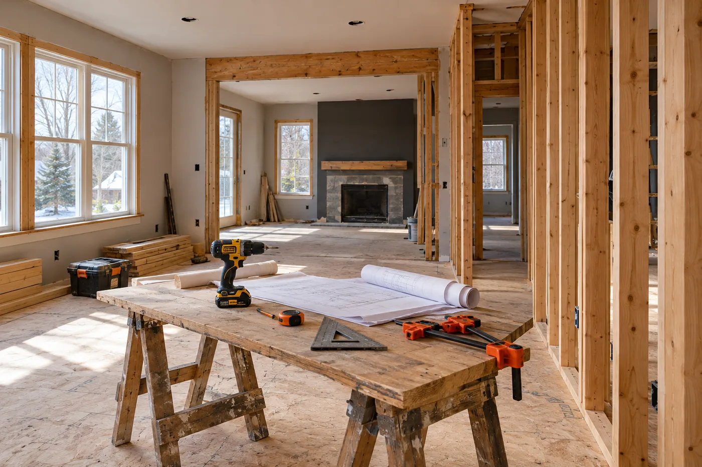 Illustrative renovation & rehabilitation scene